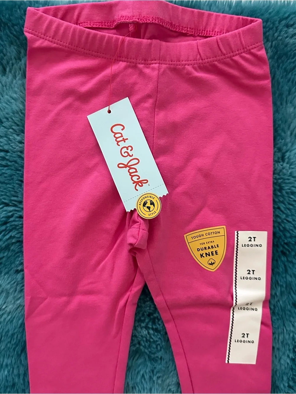 Cat & Jack Bright Pink Girls' Stretch Leggings Size 2T